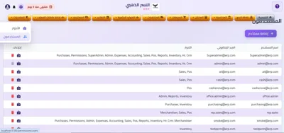 لقطة شاشة حقيقية من نظام إدارة الأعمال ERP